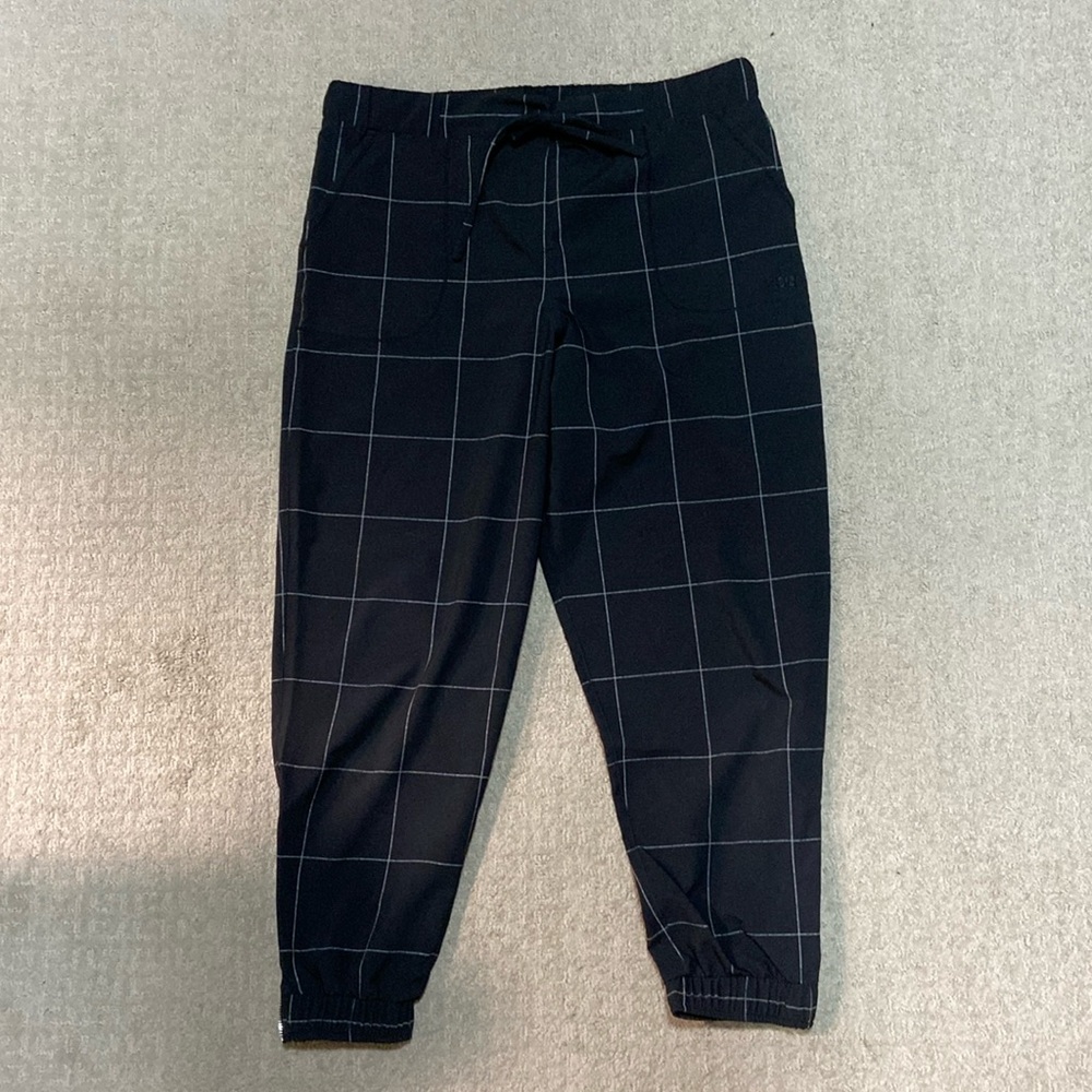 EUC|Black Windowpane Albion Fit Jetsetters with Silver Zipper MP